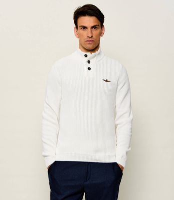 Sweter męski na wiosnę Aeronautica Militare ze sklepu: Gomez Fashion Store w kategorii: Swetry męskie - zdjęcie 874714-BD9-10338_AM265M000044002
