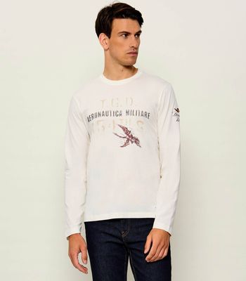 T-shirt męski jesienny Aeronautica Militare ze sklepu: Gomez Fashion Store w kategorii: T-shirty męskie - zdjęcie 874714-BD9-10338_AM265M000073002