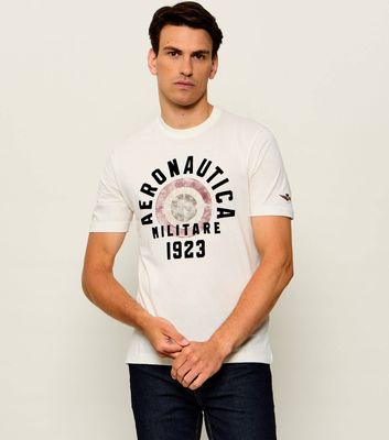 Aeronautica Militare - T-shirt męski letni ze sklepu: Gomez Fashion Store w kategorii: T-shirty męskie - zdjęcie 874714-BD9-10338_AM265M000084002