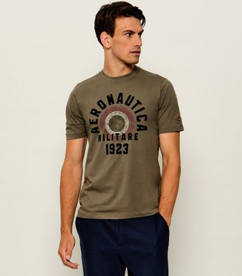 T-shirt męski na lato Aeronautica Militare ze sklepu: Gomez Fashion Store w kategorii: T-shirty męskie - zdjęcie 874714-BD9-10338_AM265M000084433
