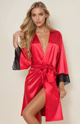 Szlafrok damski koronkowy elegancki ze sklepu: Intymna w kategorii: Szlafroki damskie - zdjęcie 9621D59-45C-2676_87955