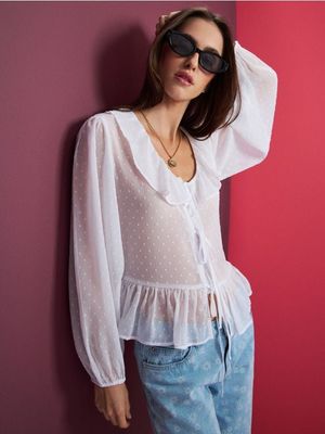 Bluzka damska casual wiosenna ze sklepu: Sinsay w kategorii: Bluzki damskie - zdjęcie CC22A15-4CA-6968_068GY