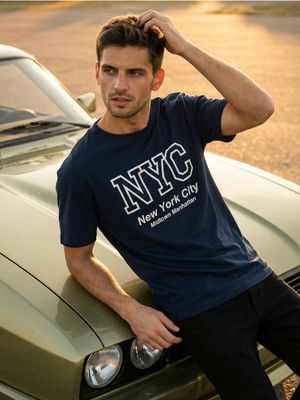 T-shirt męski z napisem ze sklepu: Sinsay w kategorii: T-shirty męskie - zdjęcie CC22A15-4CA-6968_252HL
