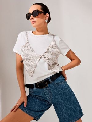 Bluzka damska koronkowa casual ze sklepu: Sinsay w kategorii: Bluzki damskie - zdjęcie CC22A15-4CA-6968_300HA