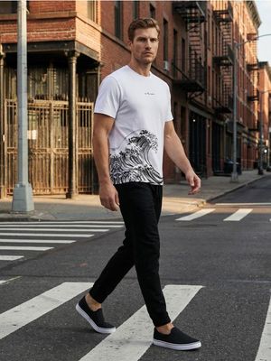 T-shirt męski w stylu młodzieżowym ze sklepu: Sinsay w kategorii: T-shirty męskie - zdjęcie CC22A15-4CA-6968_380HL