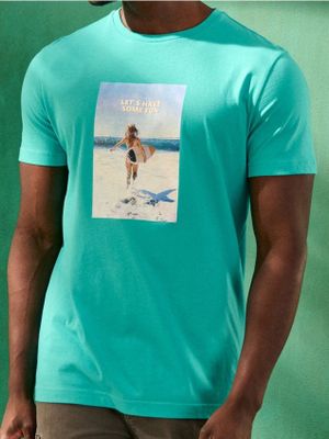 T-shirt męski na lato Sinsay ze sklepu: Sinsay w kategorii: T-shirty męskie - zdjęcie CC22A15-4CA-6968_9684I