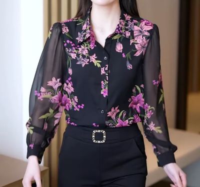 Koszula damska casual w kwiaty Intimica ze sklepu: Intimica.pl w kategorii: Koszule damskie - zdjęcie WP-ADS-RTKIFPPPR_9500096102729