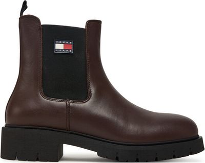 Botki jesienne Tommy Jeans ze sklepu: eobuwie.pl w kategorii: Botki - zdjęcie WP-EBWP-9KUZS-09B_0000305553454