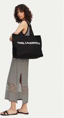 Shopper bag wakacyjna Karl Lagerfeld ze sklepu: eobuwie.pl w kategorii: Torby Shopper bag - zdjęcie WP-EBWP-9KUZS-09B_0000306086043