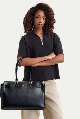 Shopper bag na zimę Tommy Hilfiger ze sklepu: eobuwie.pl w kategorii: Torby Shopper bag - zdjęcie WP-EBWP-9KUZS-09B_0000306163645