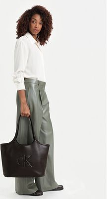 Shopper bag elegancka wakacyjna Calvin Klein ze sklepu: eobuwie.pl w kategorii: Torby Shopper bag - zdjęcie WP-EBWP-9KUZS-09B_0000306185098