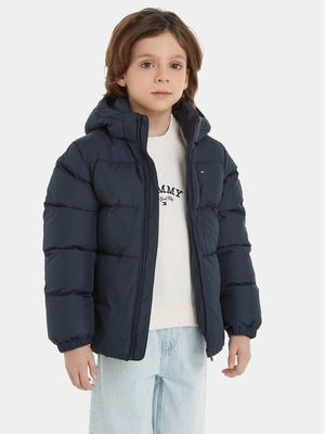 Kurtka chłopięca bez wzorów Tommy Hilfiger ze sklepu: MODIVO w kategorii: Kurtki chłopięce - zdjęcie WP-EBWP-BKLVO-LN0_0000302813919