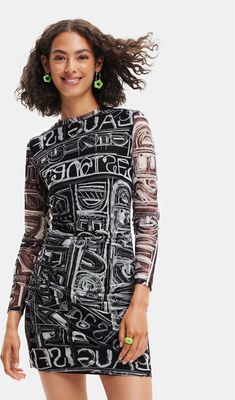 Sukienka casual jesienna Desigual ze sklepu: MODIVO w kategorii: Sukienki - zdjęcie WP-EBWP-BKLVO-LN0_0000303092221