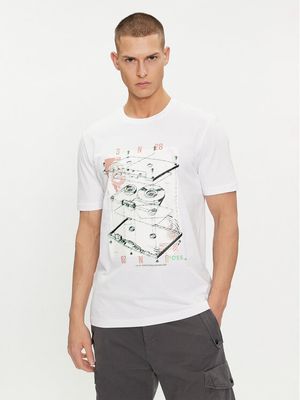 T-shirt męski w stylu klasycznym BOSS ze sklepu: MODIVO w kategorii: T-shirty męskie - zdjęcie WP-EBWP-BKLVO-LN0_0000303839116