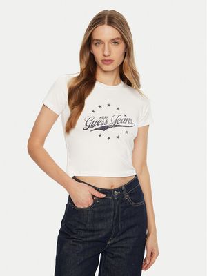 Bluzka damska w stylu młodzieżowym Guess Jeans ze sklepu: MODIVO w kategorii: Bluzki damskie - zdjęcie WP-EBWP-BKLVO-LN0_0000304595691