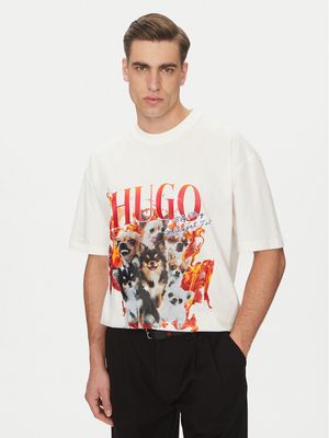 T-shirt męski w stylu klasycznym HUGO ze sklepu: MODIVO w kategorii: T-shirty męskie - zdjęcie WP-EBWP-BKLVO-LN0_0000305105707