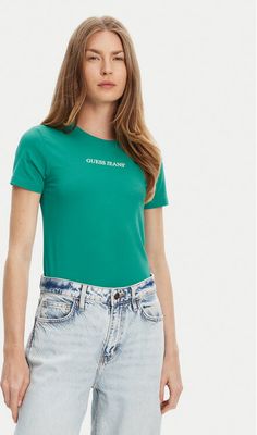 Bluzka damska casual Guess Jeans ze sklepu: MODIVO w kategorii: Bluzki damskie - zdjęcie WP-EBWP-BKLVO-LN0_0000305235824