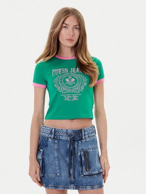 Bluzka damska w stylu młodzieżowym Guess Jeans ze sklepu: MODIVO w kategorii: Bluzki damskie - zdjęcie WP-EBWP-BKLVO-LN0_0000305237422