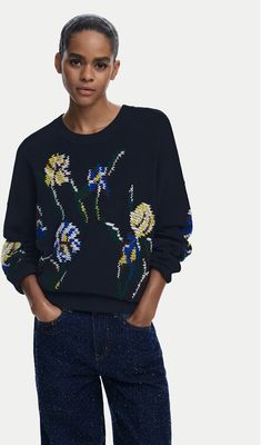 Sweter damski casual Desigual ze sklepu: MODIVO w kategorii: Swetry damskie - zdjęcie WP-EBWP-BKLVO-LN0_0000305498618