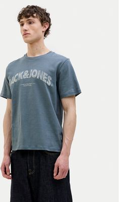 T-shirt męski klasyczny Jack & Jones ze sklepu: MODIVO w kategorii: T-shirty męskie - zdjęcie WP-EBWP-BKLVO-LN0_0000305504906