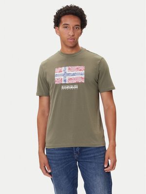 T-shirt męski letni Napapijri ze sklepu: MODIVO w kategorii: T-shirty męskie - zdjęcie WP-EBWP-BKLVO-LN0_0000305572820
