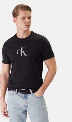 T-shirt męski klasyczny Calvin Klein ze sklepu: MODIVO w kategorii: T-shirty męskie - zdjęcie WP-EBWP-BKLVO-LN0_0000305753328