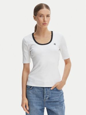 Bluzka damska wiosenna casual Calvin Klein Jeans ze sklepu: MODIVO w kategorii: Bluzki damskie - zdjęcie WP-EBWP-BKLVO-LN0_0000305761675