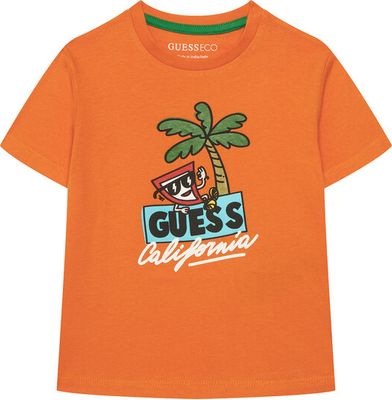 T-shirt chłopięce casual Guess ze sklepu: MODIVO w kategorii: T-shirty chłopięce - zdjęcie WP-EBWP-BKLVO-LN0_0000305891891