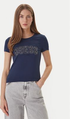 Bluzka damska na lato Guess ze sklepu: MODIVO w kategorii: Bluzki damskie - zdjęcie WP-EBWP-BKLVO-LN0_0000305895622