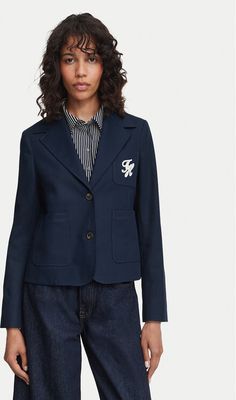 Marynarka jesienny Tommy Hilfiger ze sklepu: MODIVO w kategorii: Marynarki damskie - zdjęcie WP-EBWP-BKLVO-LN0_0000305943330