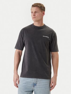 T-shirt męski klasyczny Karl Lagerfeld ze sklepu: MODIVO w kategorii: T-shirty męskie - zdjęcie WP-EBWP-BKLVO-LN0_0000306023291