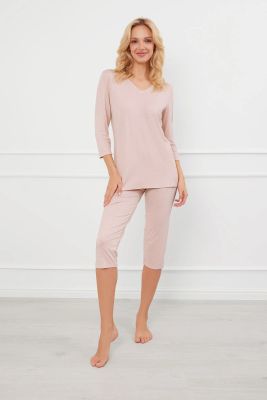 Piżama bez wzorów Italian Fashion ze sklepu: italianfashion w kategorii: Piżamy damskie - zdjęcie WP-ITAL-FCTU3-R7J_AAF-KPZ-PUNT-33DC-03-1